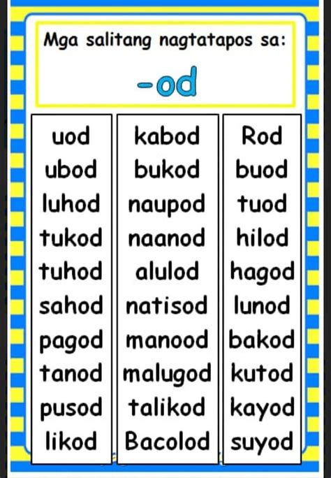 tagalog words that end with og|Mga Salitang Nagtatapos Sa OG .